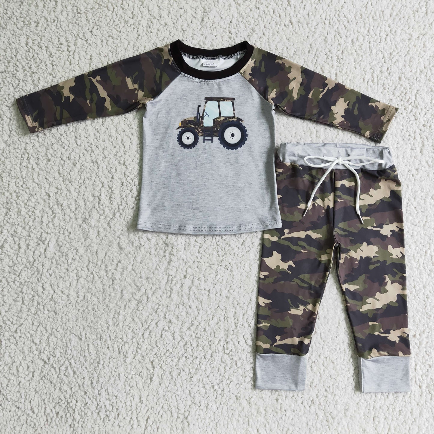 Tractor camo boy long pants set