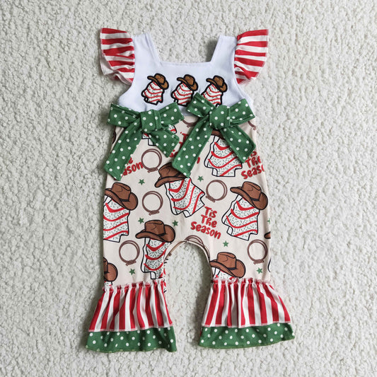 Christmas embroidered Pie Romper