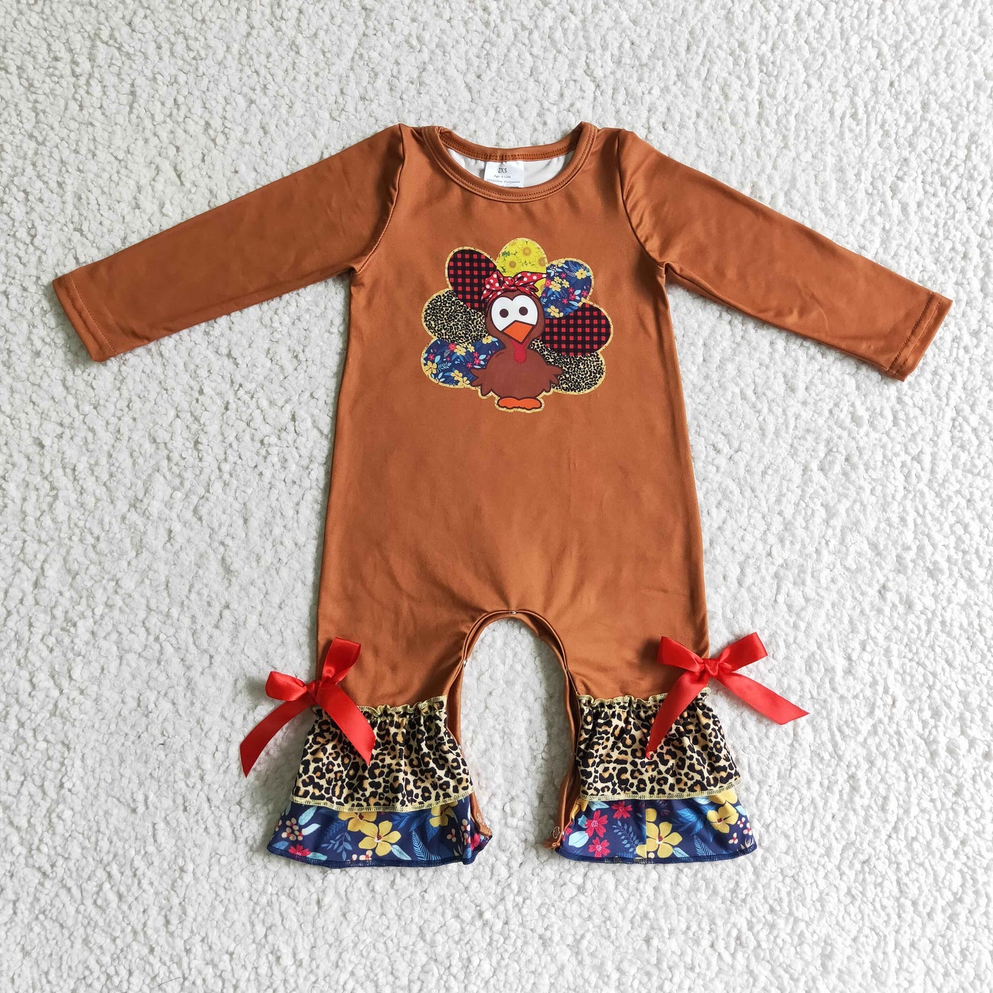 Thankgiving day Turkey long sleeve romper LR0171