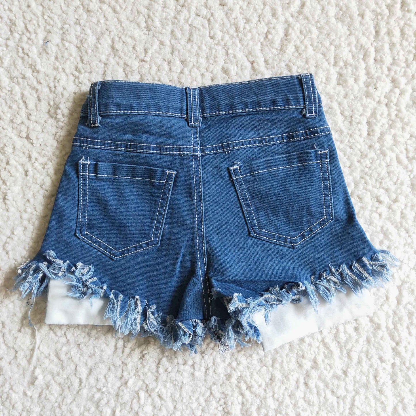 American flag denim shorts