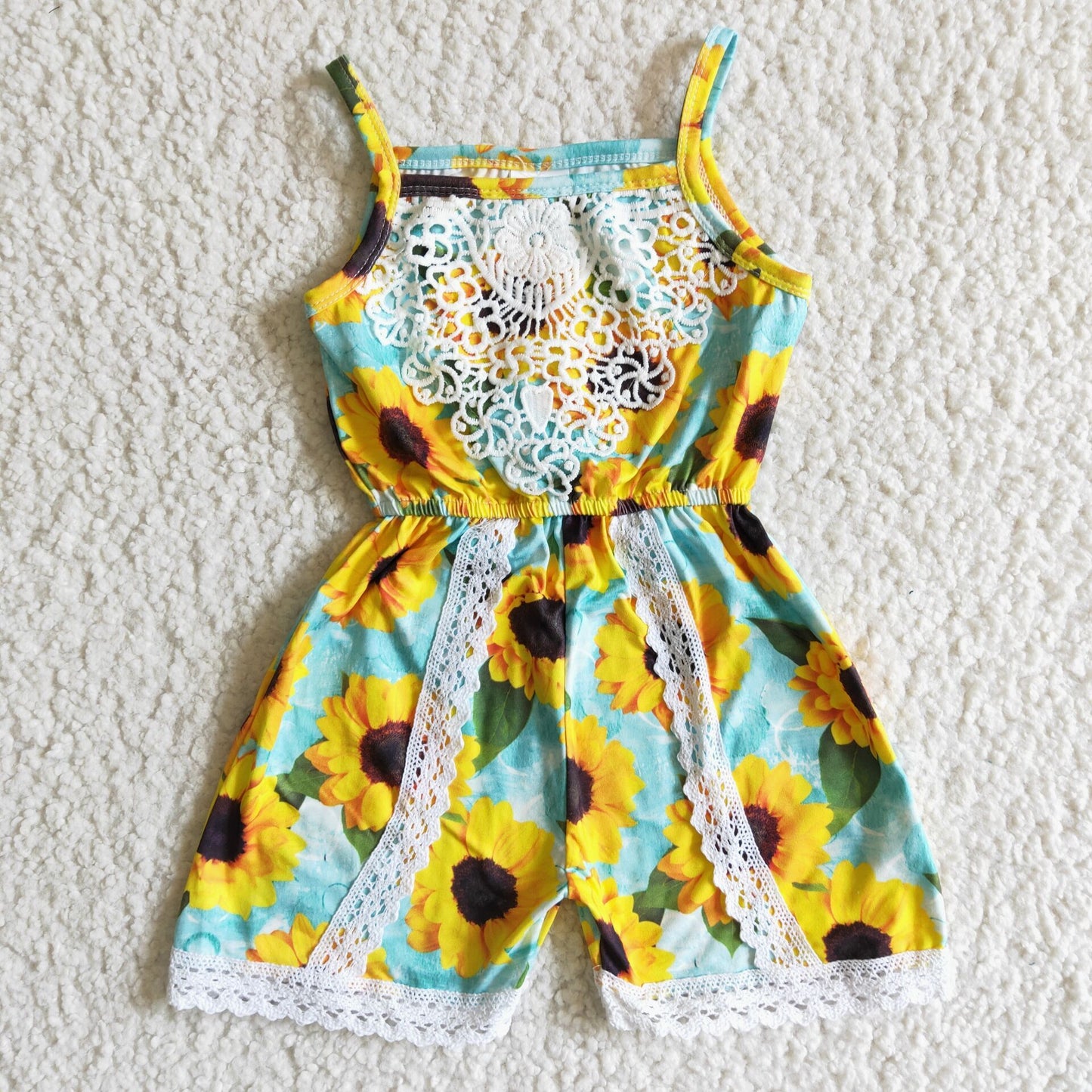 Sunflower lace ruffle jumpsuit