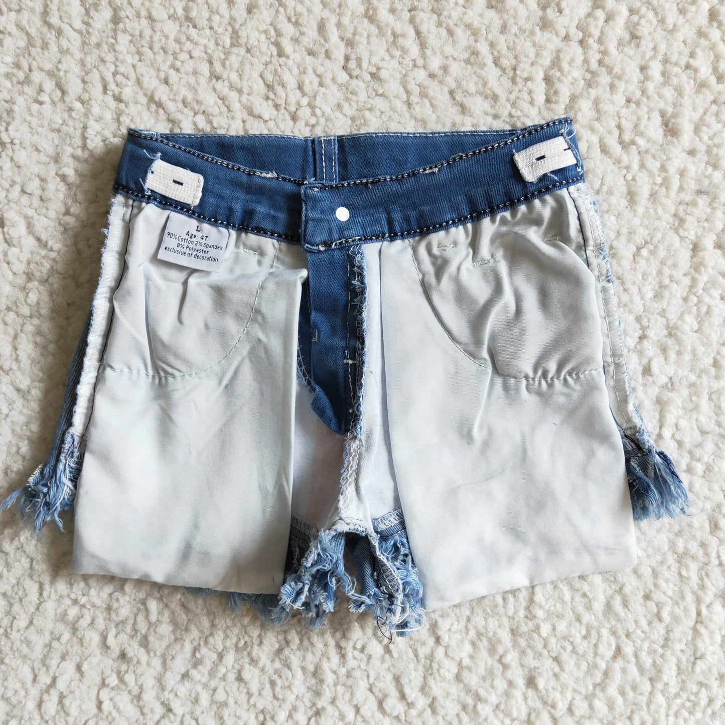 American flag denim shorts