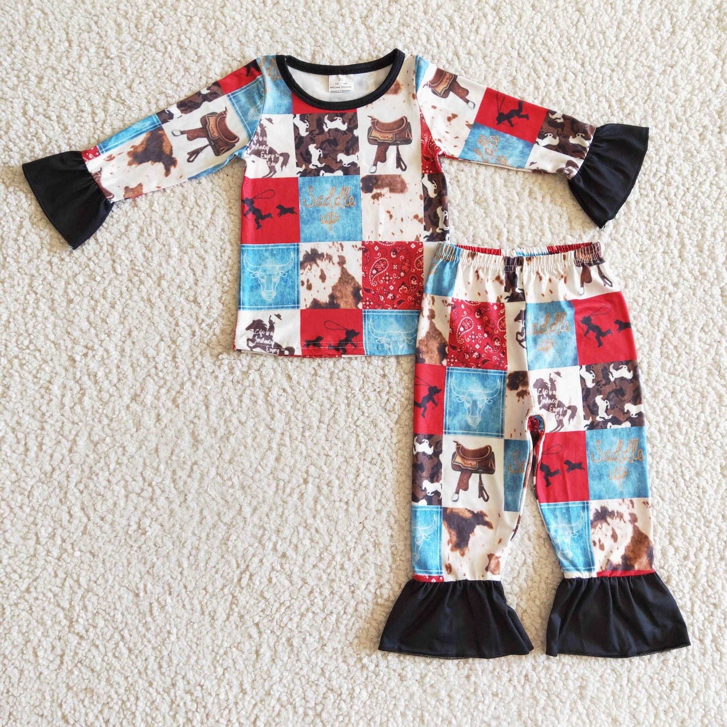 Western horse Girl pajamas set