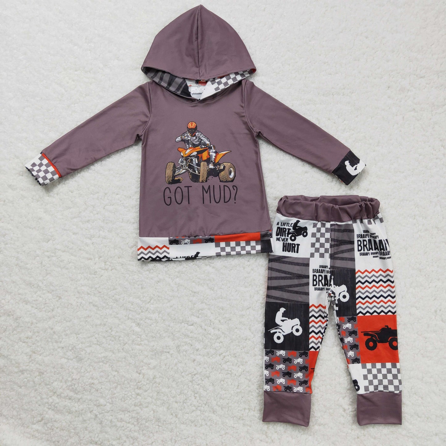 moto boy Long sleeve hoodie Top long pants set