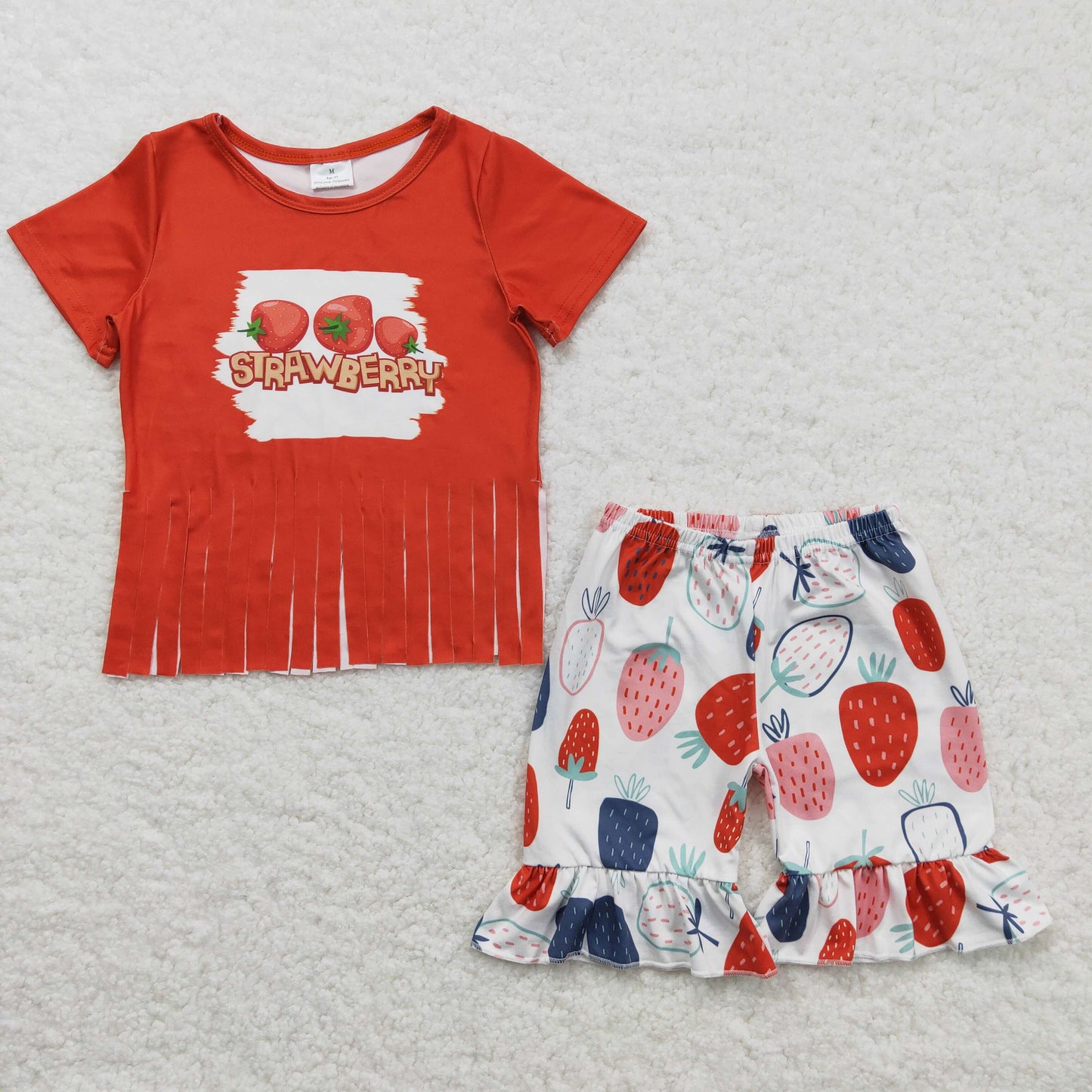 Strawberry short sleeve shorts set