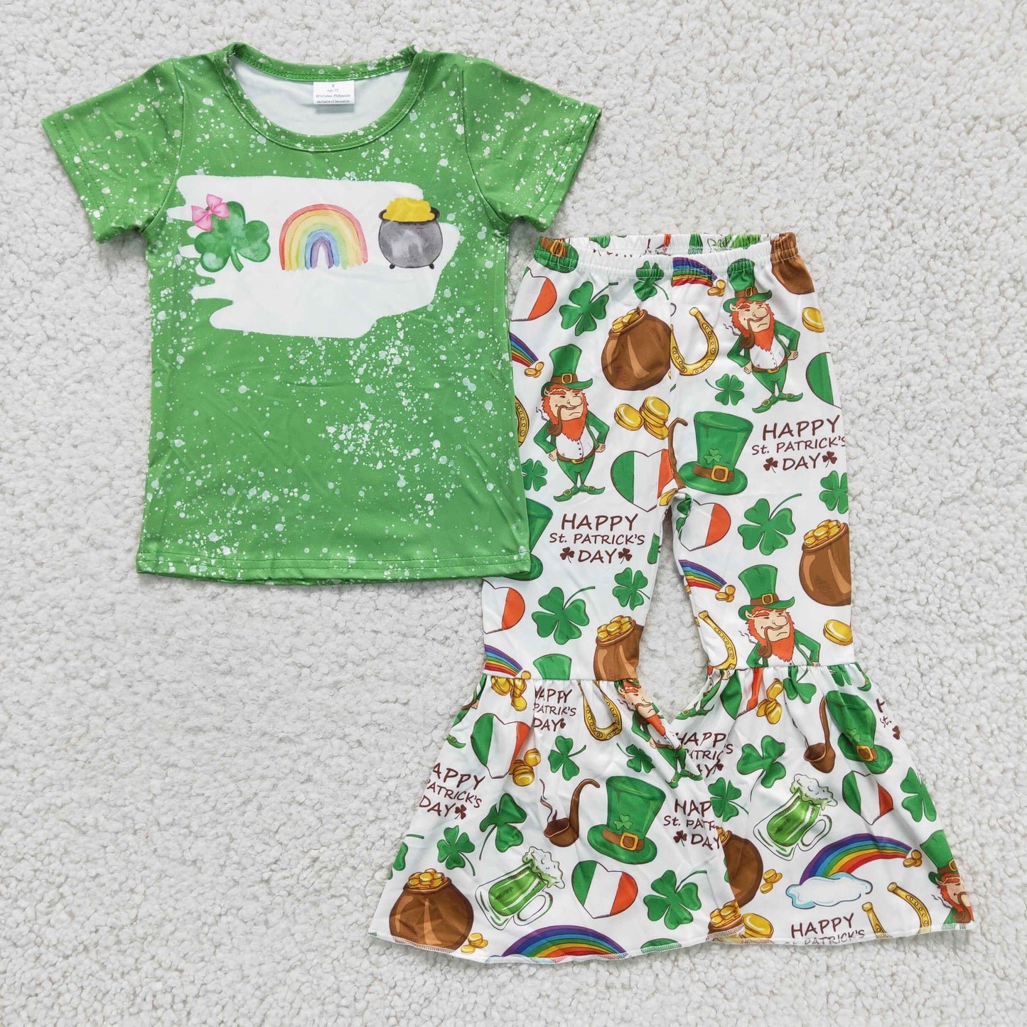 St. patrick girl bell bottoms pants Set