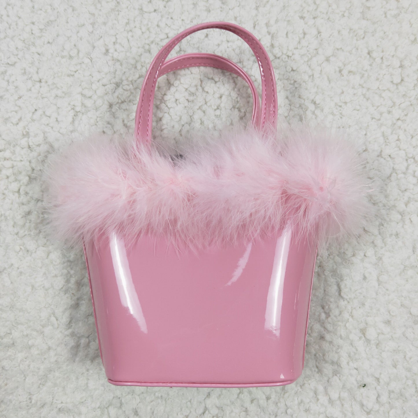 girls pink fur-trim bag BA0028