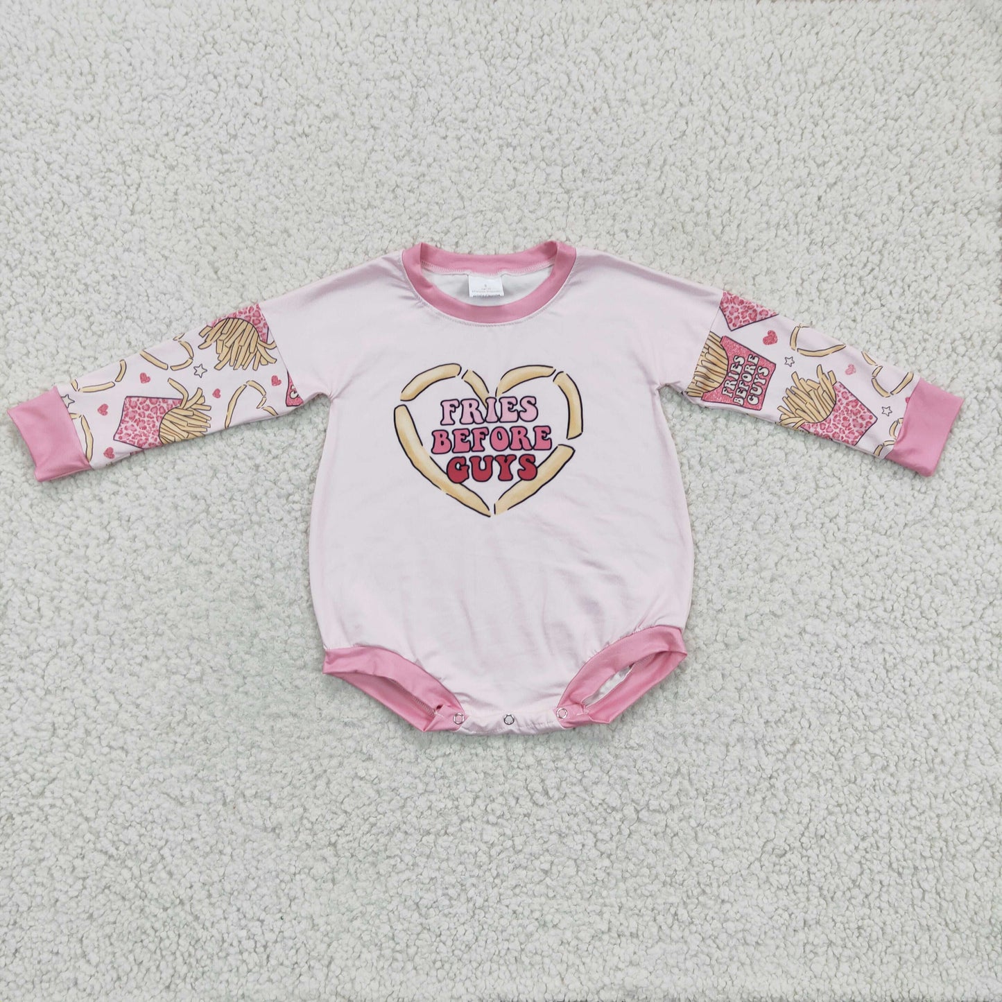 Valentine's day pink  kids Long Sleeve romper