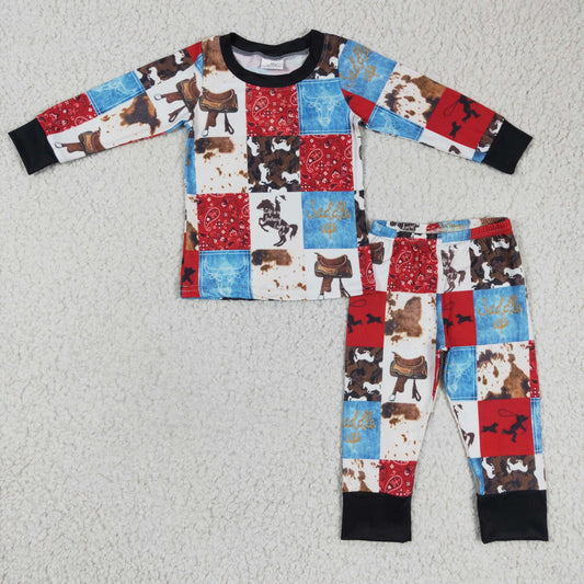 western cow boy pajamas set