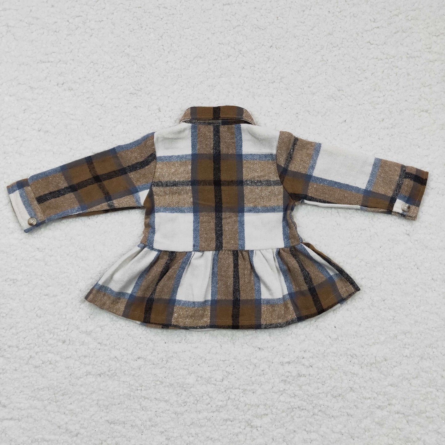 Girl Brown plaid Flannel Top