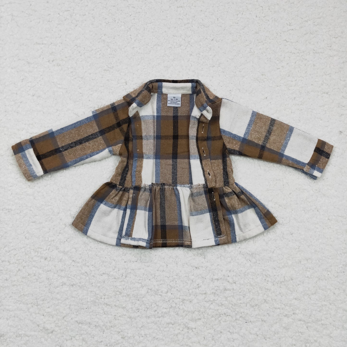 Girl Brown plaid Flannel Top