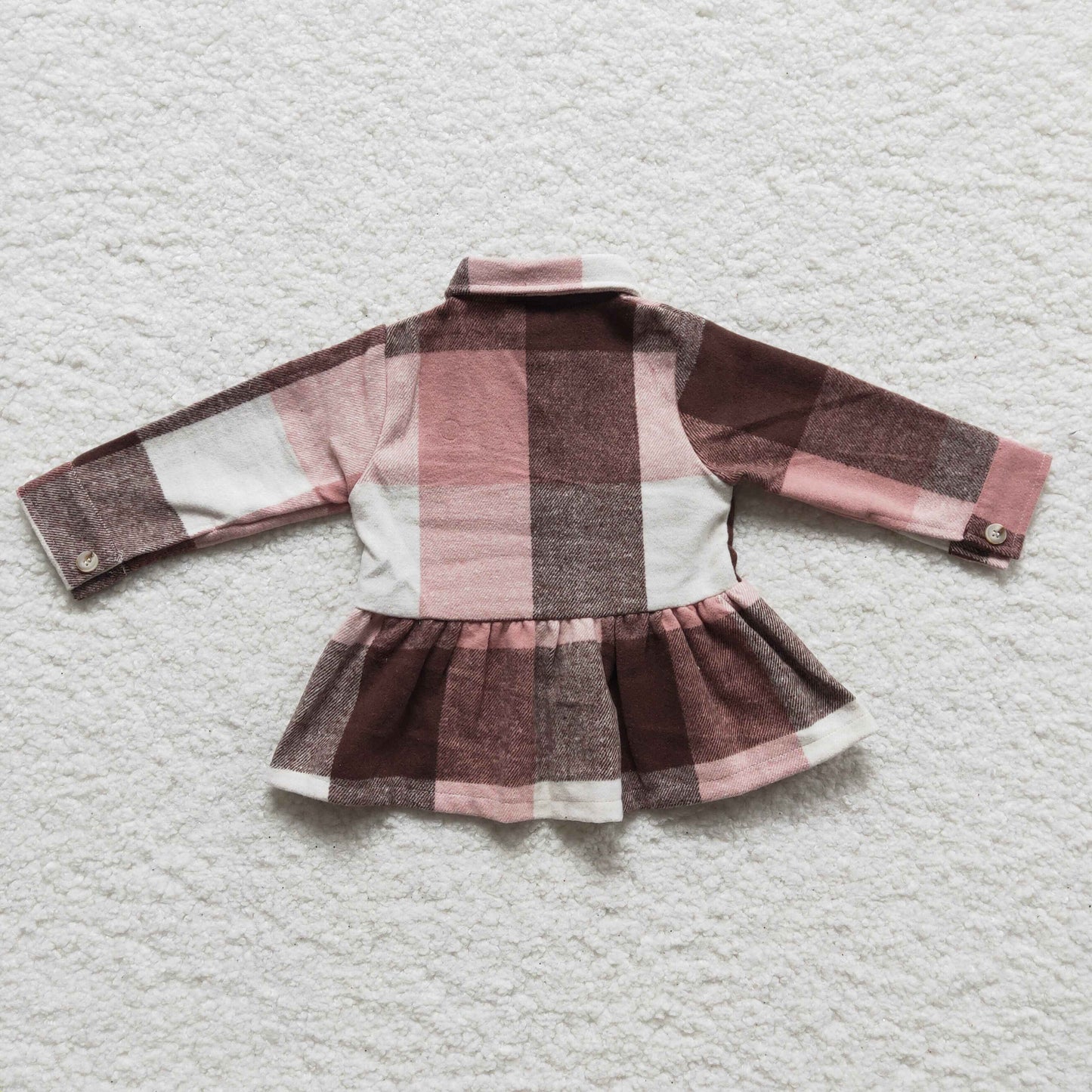 Girl Pink plaid Flannel Top