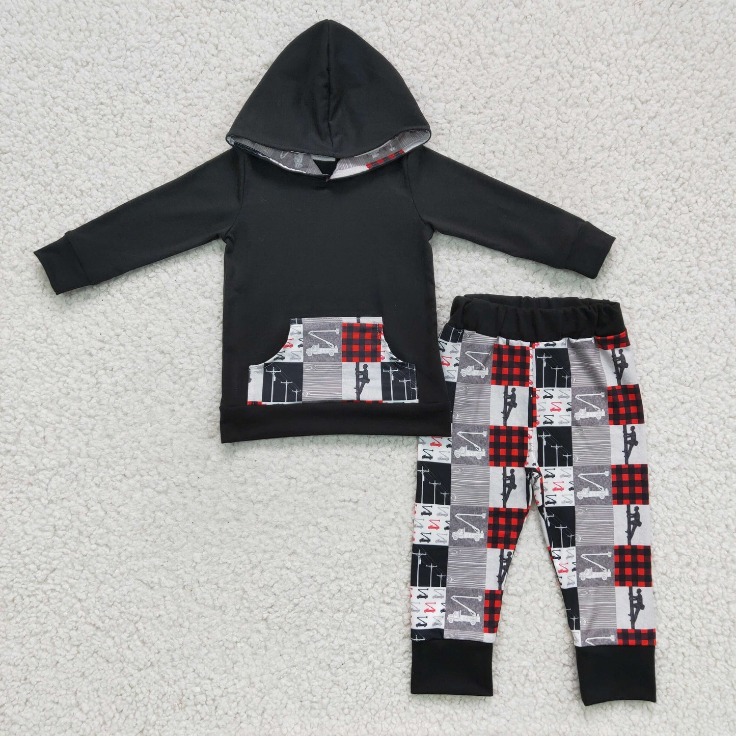 black boy hoodie Top long pants set