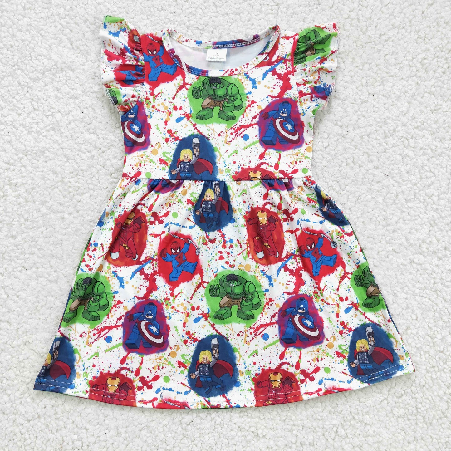 Cartoon flutter sleeve Dress