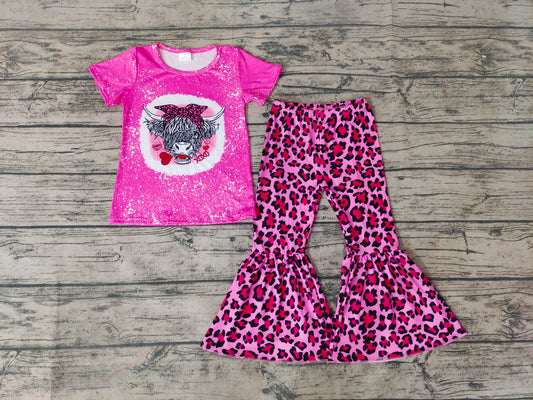 Valentine's day  Heifer T-shirt girl bell bottoms set-preorder