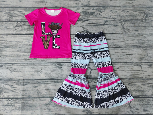 Valentine's day Love T-shirt girl bell bottoms set-preorder