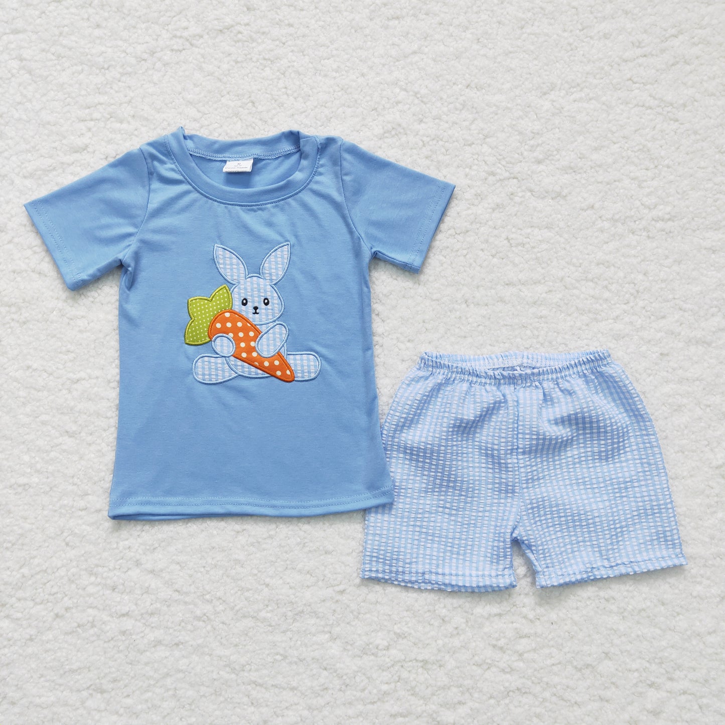 Embroidered Rabbit T-shirt Shorts Set