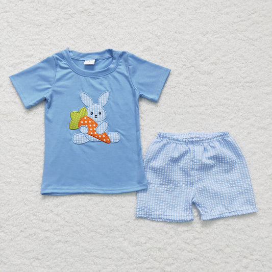 Embroidered Rabbit T-shirt Shorts Set