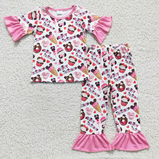 Pink cake girl pajamas sets GSPO0306