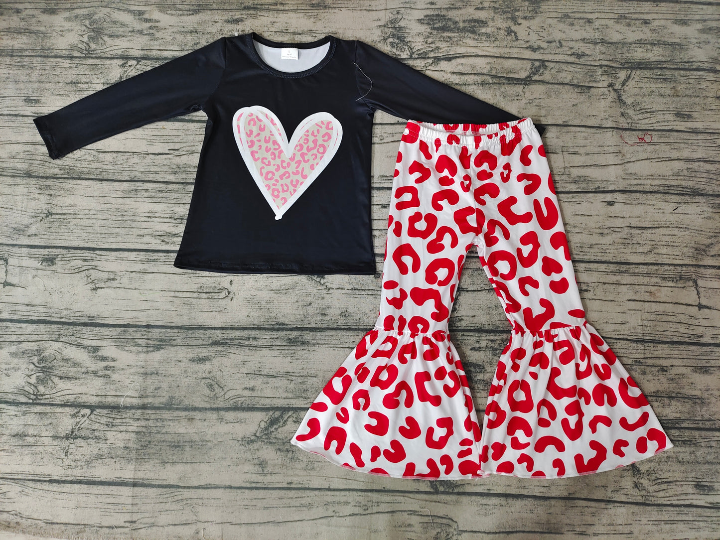 Valentine's Day T-shirt girl bell bottoms set-preorder