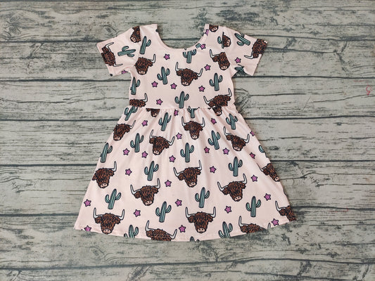 Western cactus short sleeve Dress -preorder