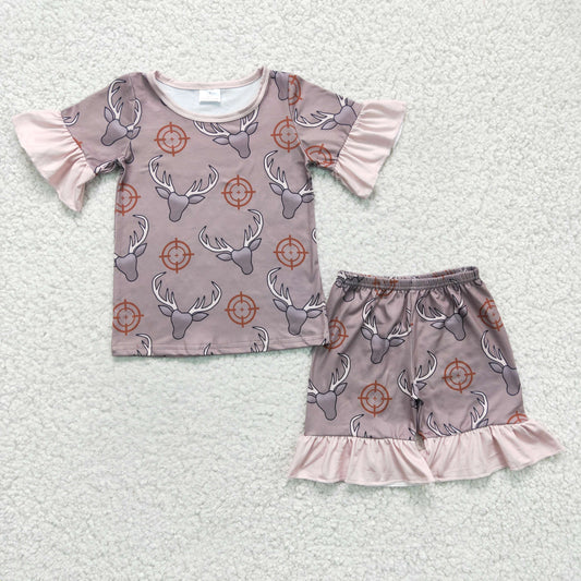 Western Elk shorts girl set