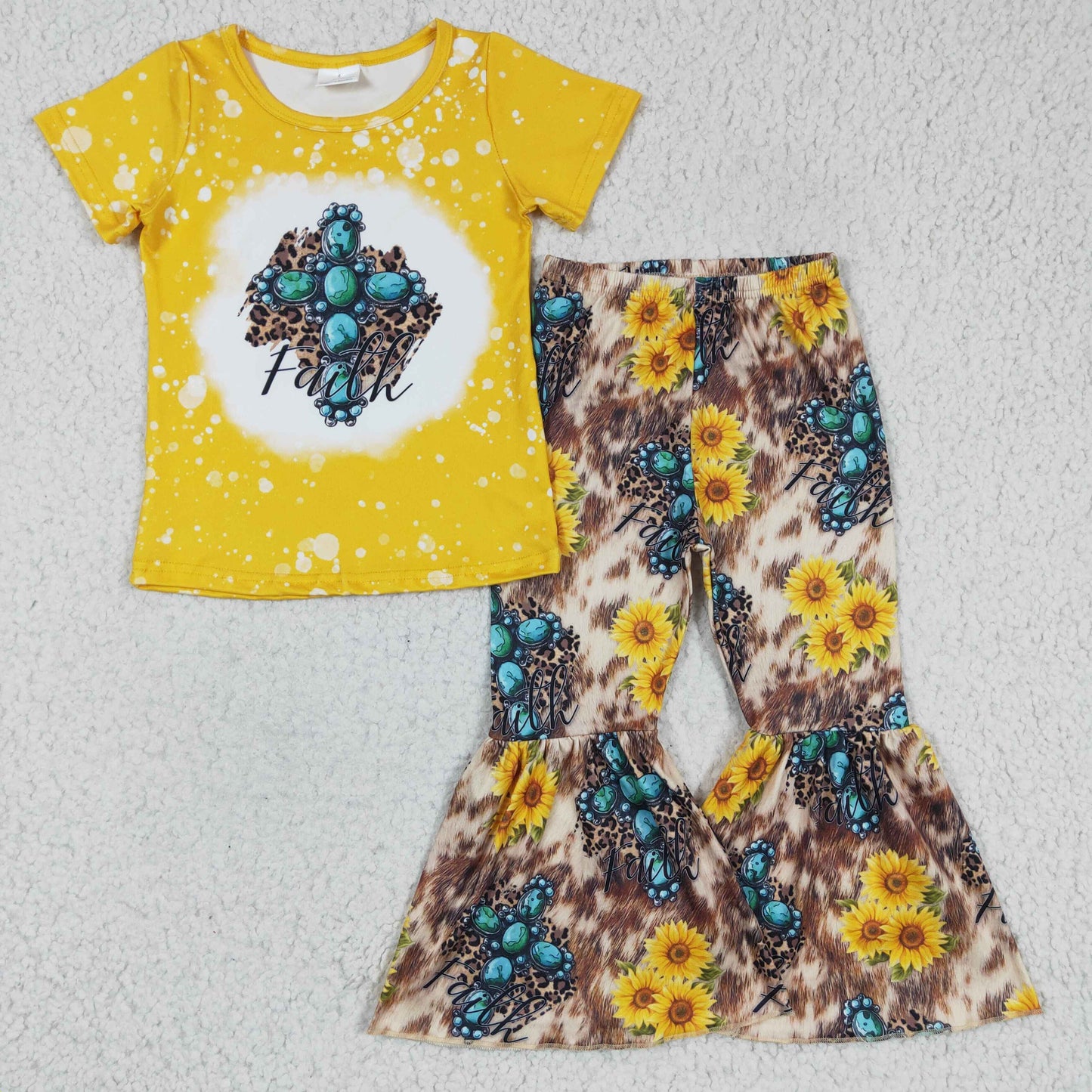 Yellow Faith T-shirt bell bottoms set