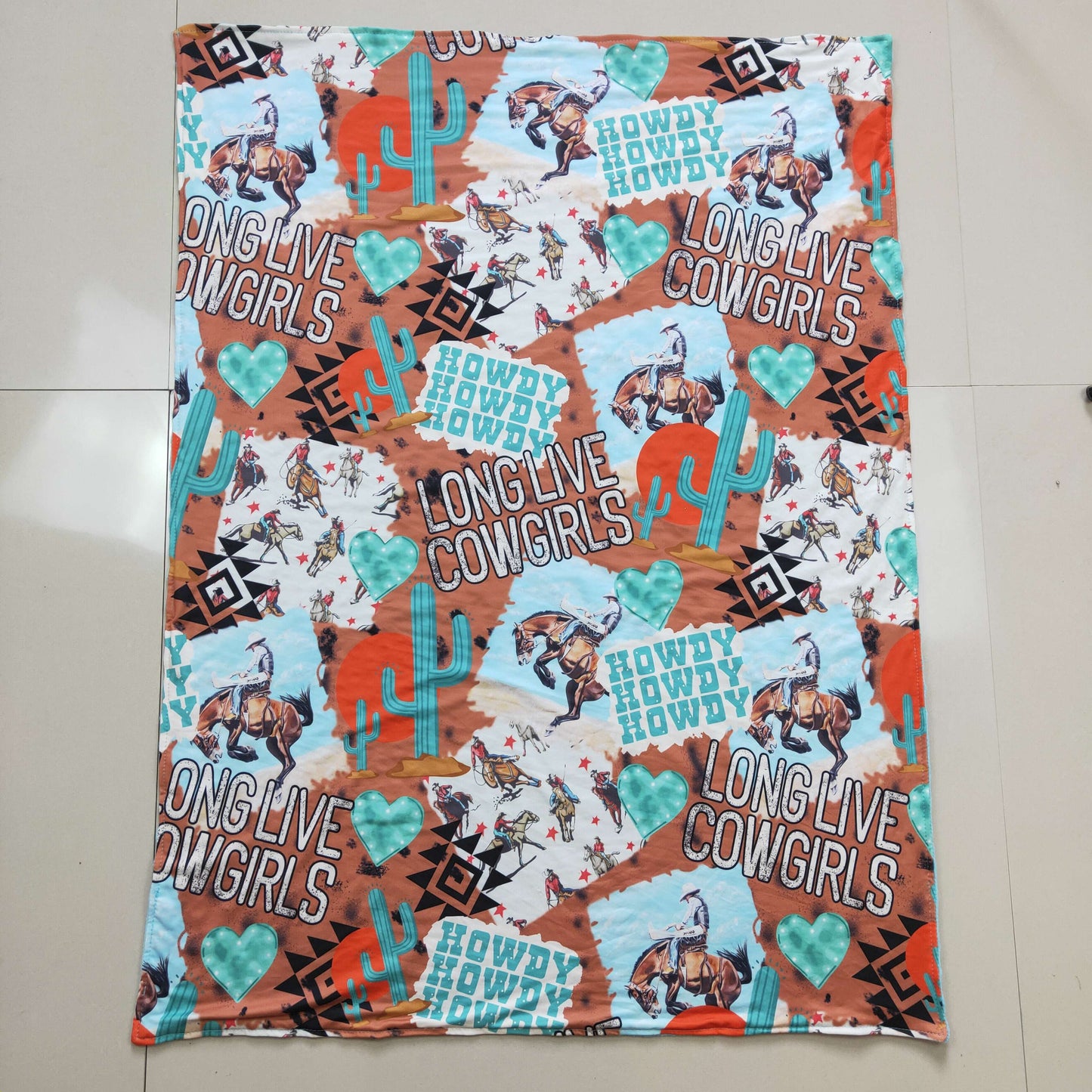 Cactus cowgirls child blanket