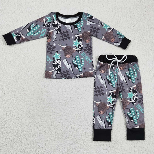 western cactus Heifer T-shirt girl long pants set