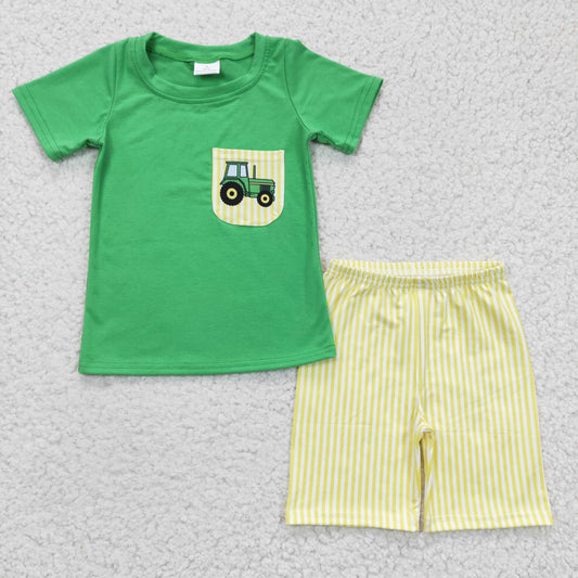 Tractor boy short sleeve shorts set