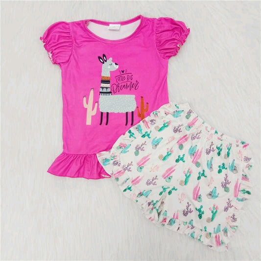 Pink T-shirt short Sleeve shorts Set