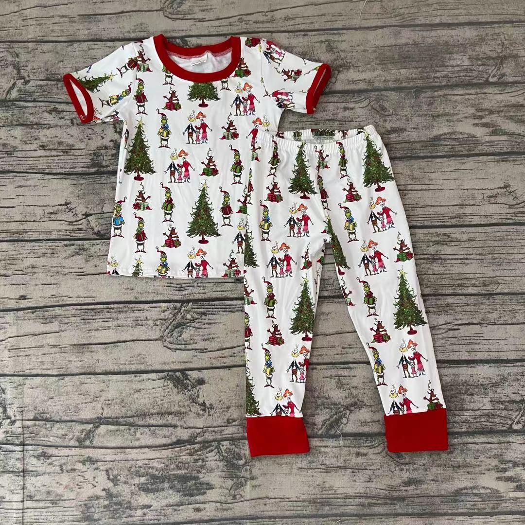 Christmas cartoon green pajamas outfit