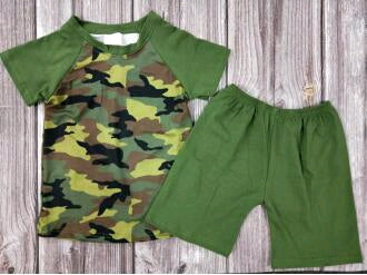 Green Camo T-shirt shorts Set