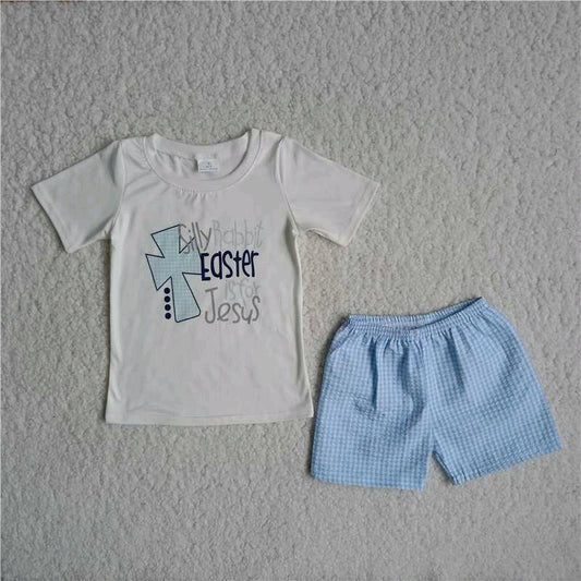 Easter Jesus  Boys White T-shirt shorts Set