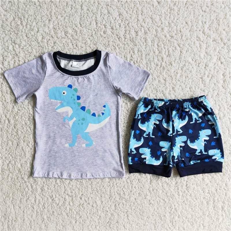 Dinosaur Grey T-shirt shorts Set