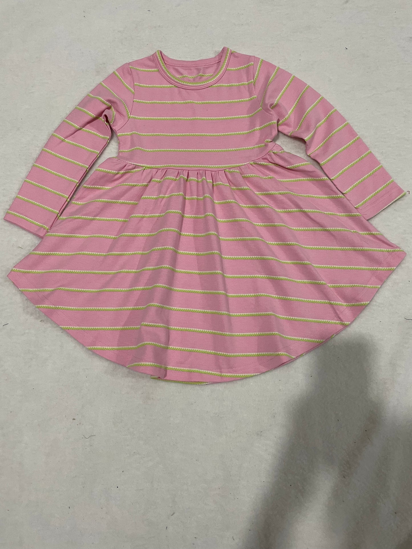 Pink 100% Cotton pink Stripe Long sleeve Dresses