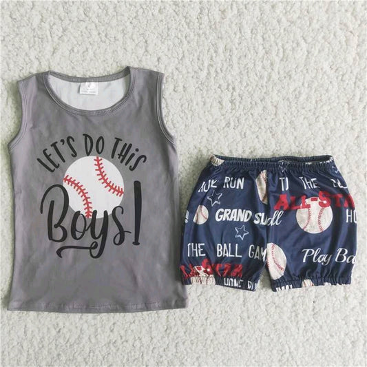 Let's do this Baseball Boys T-shirt shorts Set