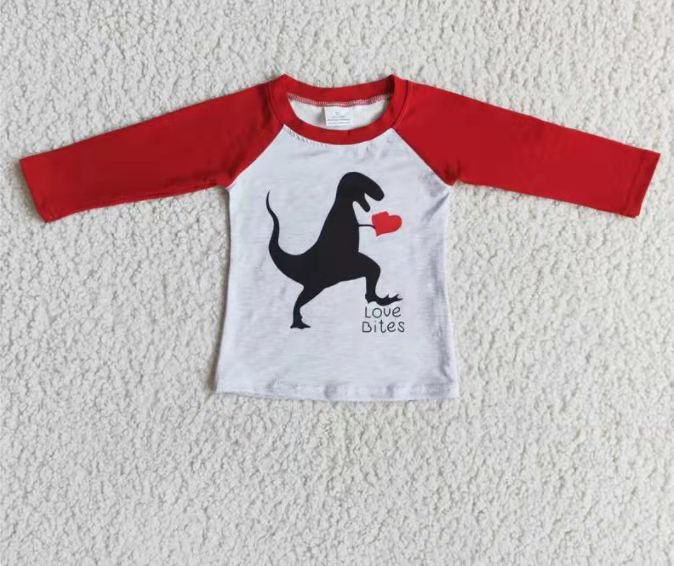 Valentine's Day Dinosaur Top