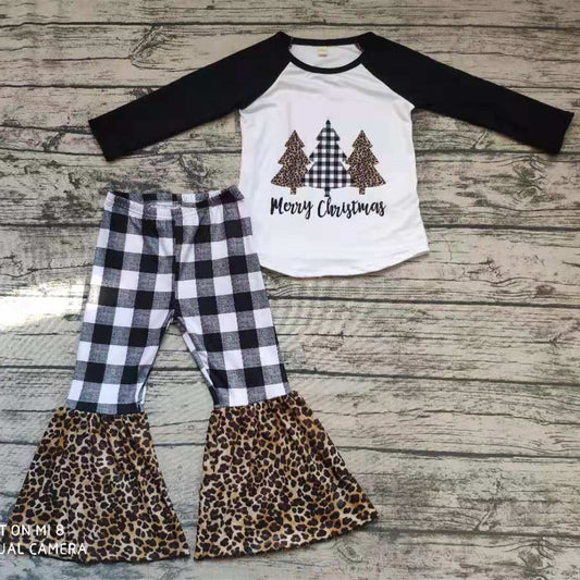 Merry Christmas Black Checker Set