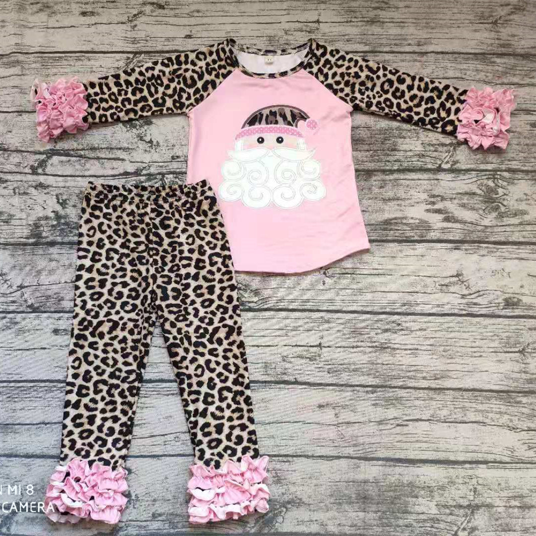 Pink Santa Leopard Set