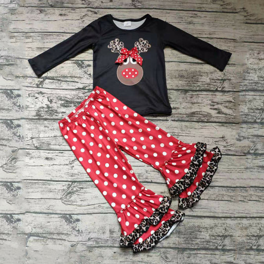 Deer Red Polka Set