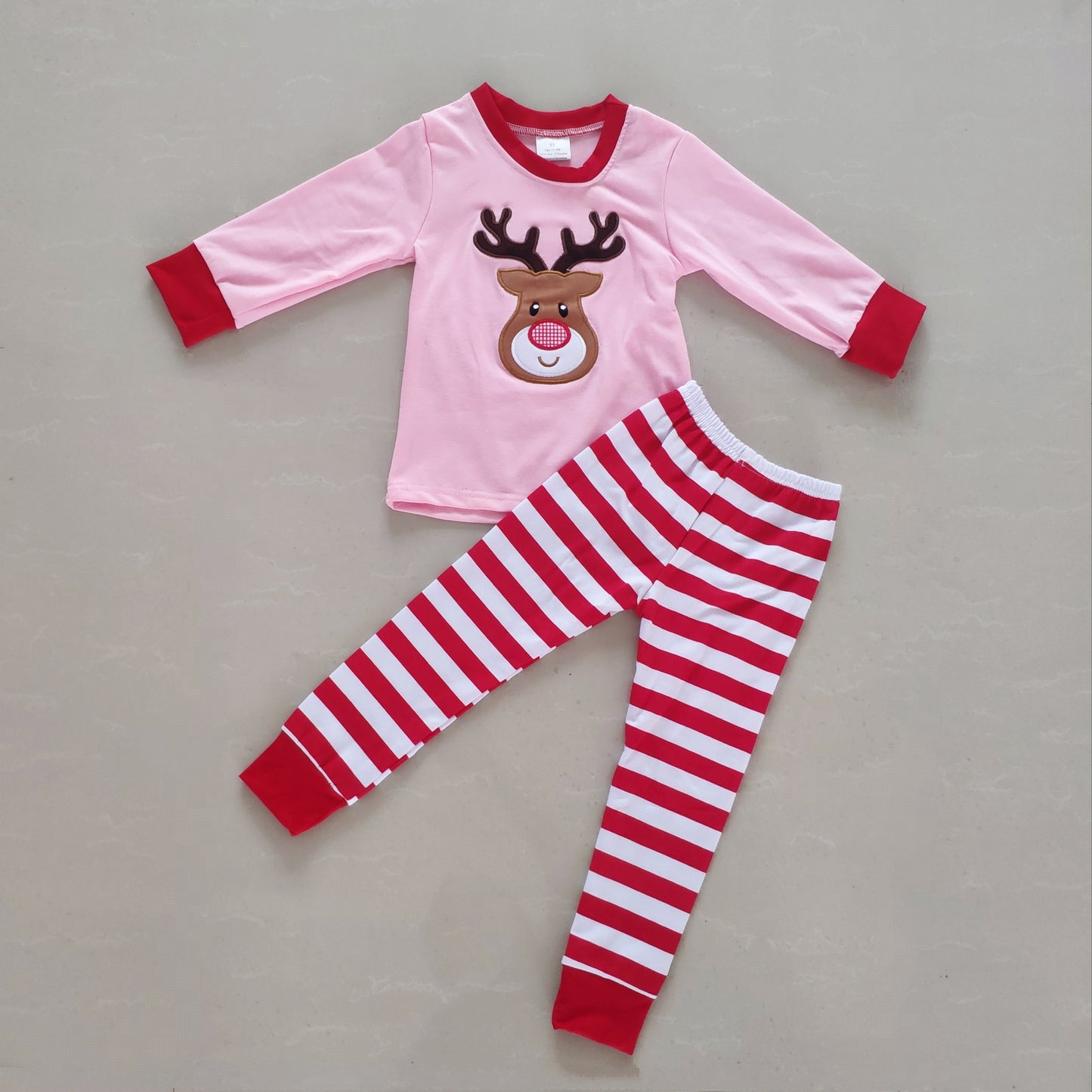 Applique Deer Pink Pajamas