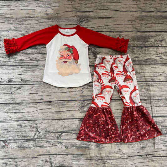 Santa Claus Printed Sequin Set