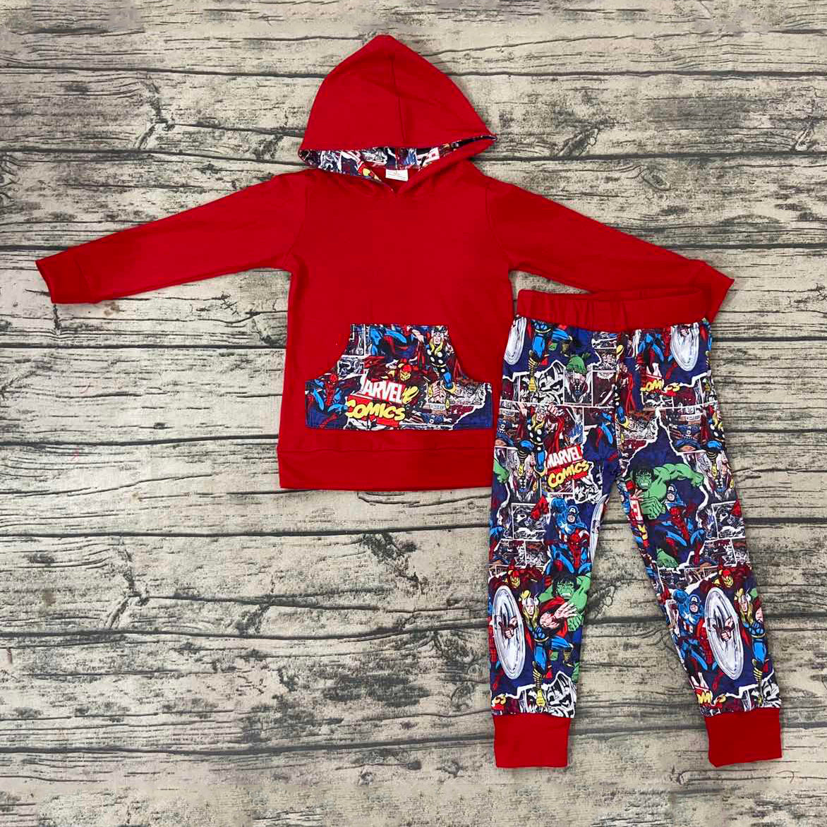 Boy Catoon Hoodie Set