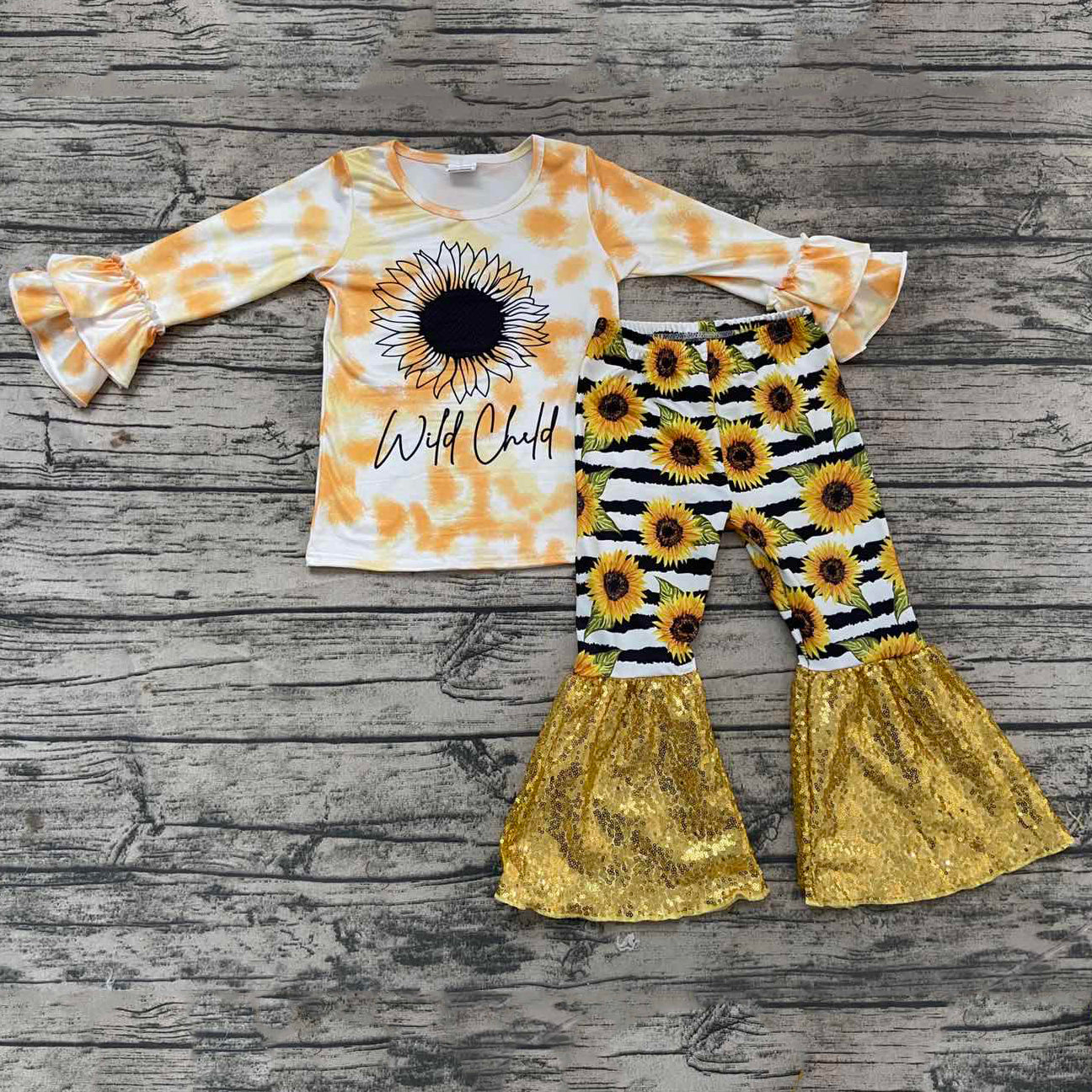 Wild Child Sunflower Sequin Set