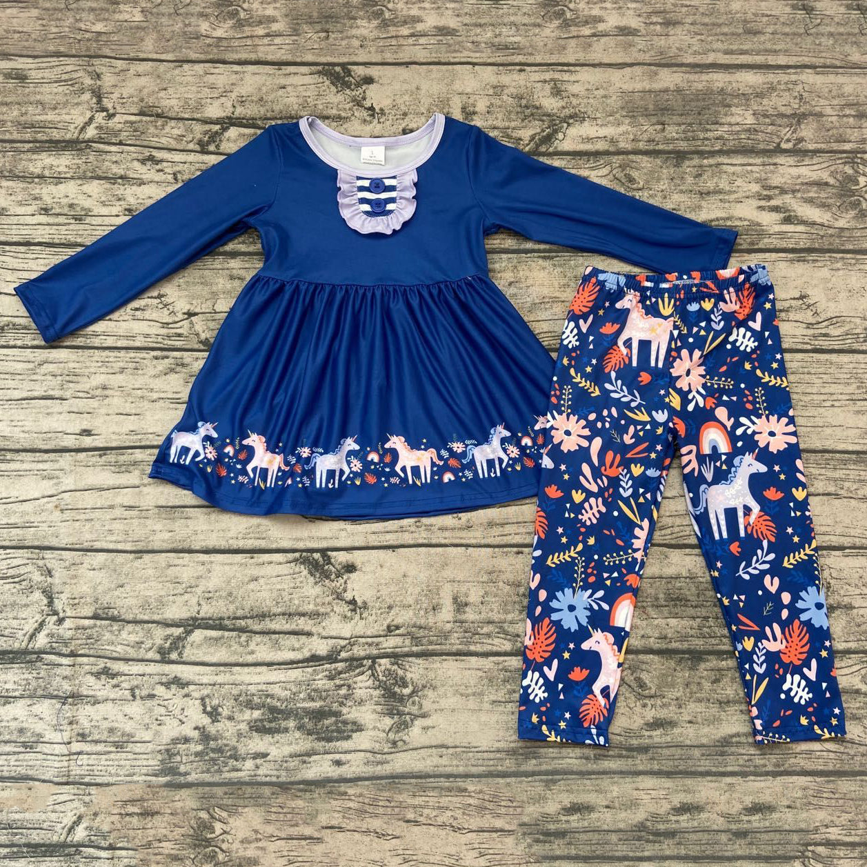 Blue Unicorn Tunic Set