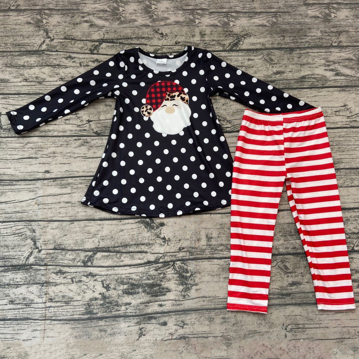 Santa Claus Polka Stripe Set