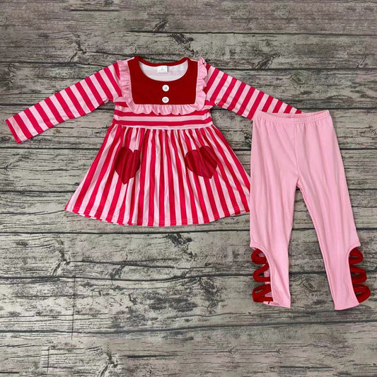 Stripe Heart Tunic Set