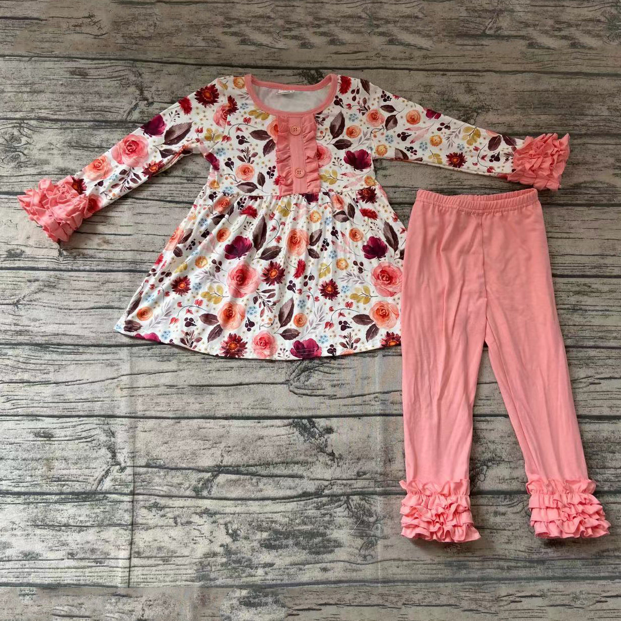 Flowers Tunic Ruffle Set