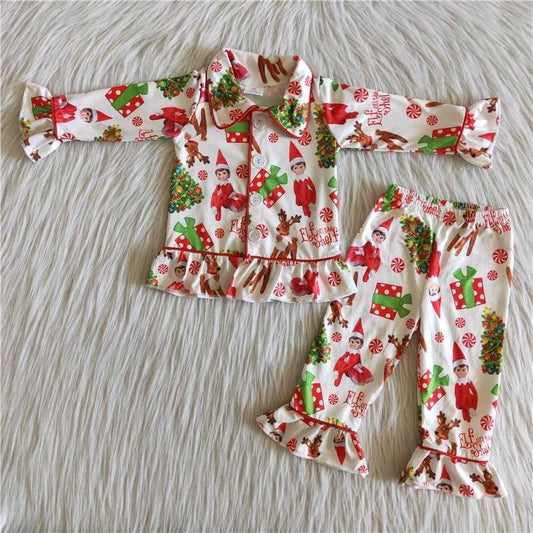 Girls Cartoon Christmas Pajamas